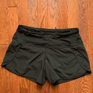 Black lululemon running shorts